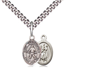 Pewter Saint Christopher Field Hockey Medal Religious and Catholic Jewelry