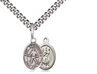 Pewter Saint Christopher Field Hockey Medal Religious and Catholic Jewelry