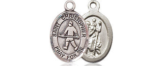 Sterling Silver Saint Christopher Field Hockey Medal Religious and Catholic Jewelry