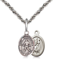 Sterling Silver Saint Christopher Field Hockey Medal Religious and Catholic Jewelry