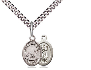 Pewter Saint Christopher Fishing Medal Religious and Catholic Jewelry