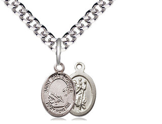 Pewter Saint Christopher Fishing Medal Religious and Catholic Jewelry