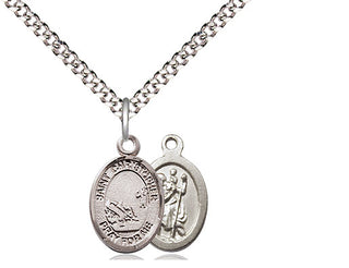 Pewter Saint Christopher Fishing Medal Religious and Catholic Jewelry