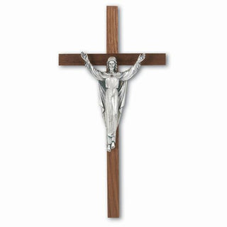 11" Walnut Cross With Silver Corpus