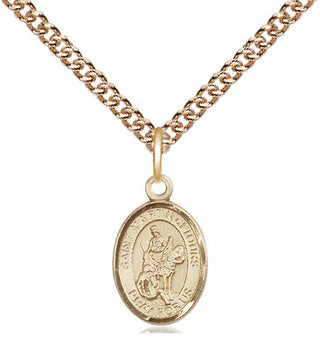 14kt Gold Saint Martin of Tours Medal Engraved Catholic Saint Jewelry
