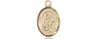 14kt Gold Saint Martin of Tours Medal Engraved Catholic Saint Jewelry