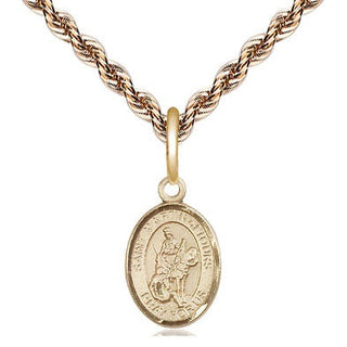 14kt Gold Saint Martin of Tours Medal Engraved Catholic Saint Jewelry