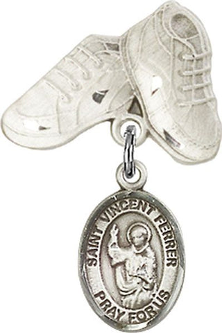 Sterling Silver Baby Boots St. Vincent Ferrer Baby Badge - Engravable