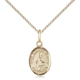 14kt Gold Saint Augustine of Hippo Medal Engraved Catholic Saint Jewelry