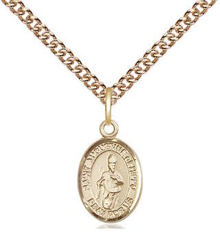 14kt Gold Saint Augustine of Hippo Medal Engraved Catholic Saint Jewelry