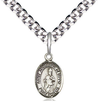 Pewter Saint Augustine of Hippo Medal Religious and Catholic Jewelry Engraved Catholic Saint Jewelry