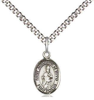 Pewter Saint Augustine of Hippo Medal Religious and Catholic Jewelry Engraved Catholic Saint Jewelry