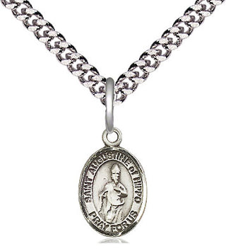 Pewter Saint Augustine of Hippo Medal Religious and Catholic Jewelry Engraved Catholic Saint Jewelry