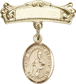 14kt Gold Filled Badge Pin St. Augustine of Hippo Baby Badge - Engravable