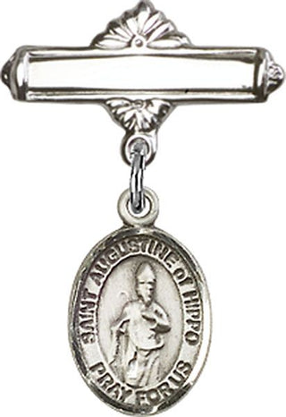Sterling Silver Polished Badge Pin St. Augustine of Hippo Baby Badge - Engravable