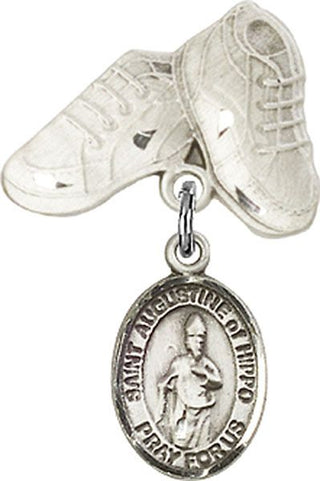 Sterling Silver Baby Boots St. Augustine of Hippo Baby Badge - Engravable