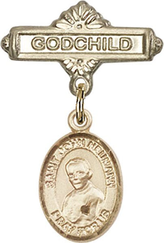14kt Gold Filled Godchild St. John Neumann Baby Badge - Engravable