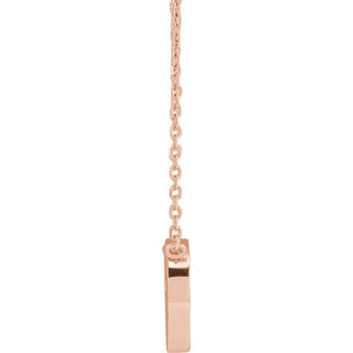 14K Rose Pierced Cross Hammered Disc 18" Necklace