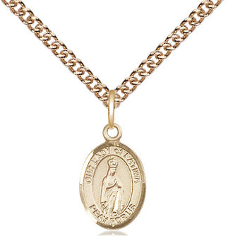 14kt Gold Our Lady of Fatima Medal Engraved Catholic Saint Jewelry