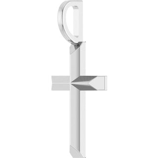 Sterling Silver Knife-Edge Cross Pendant