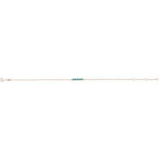 14K Rose Natural Turquoise Bar 6 1/2-7 1/2" Bracelet