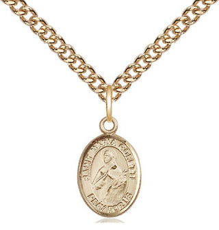 14kt Gold Saint Maria Goretti Medal Engraved Catholic Saint Jewelry