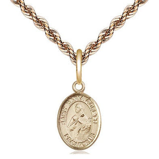14kt Gold Saint Maria Goretti Medal Engraved Catholic Saint Jewelry