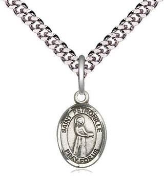 Pewter Saint Petronille Medal Religious and Catholic Jewelry Engraved Catholic Saint Jewelry