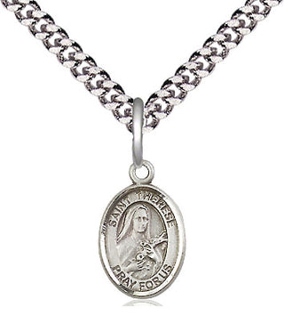 Pewter Saint Therese of Lisieux Medal Religious and Catholic Jewelry Engraved Catholic Saint Jewelry