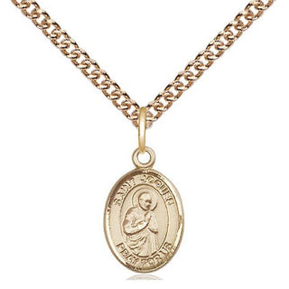 14kt Gold Saint Isaac Jogues Medal Engraved Catholic Saint Jewelry
