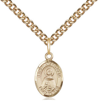 14kt Gold Saint Anastasia Medal Engraved Catholic Saint Jewelry