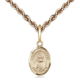 14kt Gold Saint Anastasia Medal Engraved Catholic Saint Jewelry