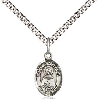 Pewter Saint Anastasia Medal Religious and Catholic Jewelry Engraved Catholic Saint Jewelry