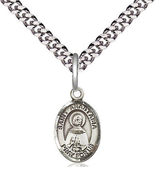 Pewter Saint Anastasia Medal Religious and Catholic Jewelry Engraved Catholic Saint Jewelry