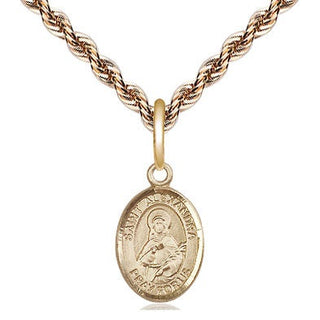 14kt Gold Saint Alexandra Medal Engraved Catholic Saint Jewelry