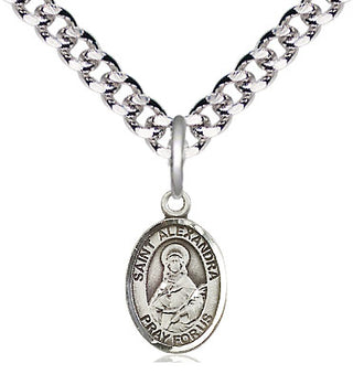 Pewter Saint Alexandra Medal Religious and Catholic Jewelry Engraved Catholic Saint Jewelry