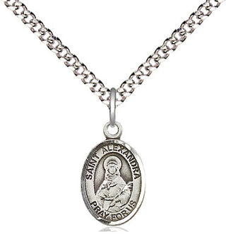 Pewter Saint Alexandra Medal Religious and Catholic Jewelry Engraved Catholic Saint Jewelry