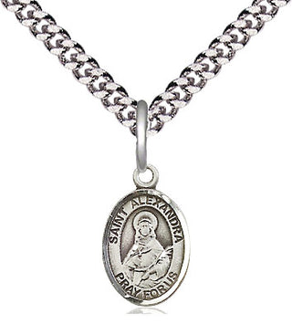 Pewter Saint Alexandra Medal Religious and Catholic Jewelry Engraved Catholic Saint Jewelry