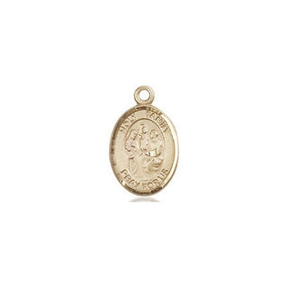 14kt Gold Holy Family Medal Engraved Catholic Saint Jewelry