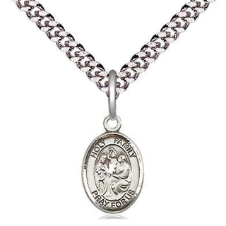 Pewter Holy Family Medal Religious and Catholic Jewelry Engraved Catholic Saint Jewelry