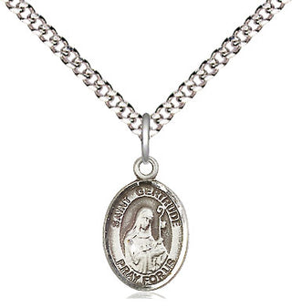 Pewter Saint Gertrude of Nivelles Medal Religious and Catholic Jewelry Engraved Catholic Saint Jewelry