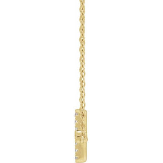 14K Yellow 1/6 CTW Lab-Grown Diamond Sideways Cross 16-18" Necklace