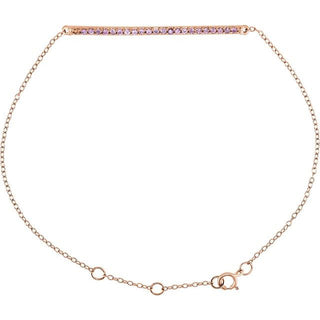 14K Rose Natural Pink Sapphire 8" Bracelet