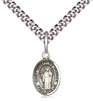Pewter Saint Joseph the Worker Medal Religious and Catholic Jewelry Engraved Catholic Saint Jewelry