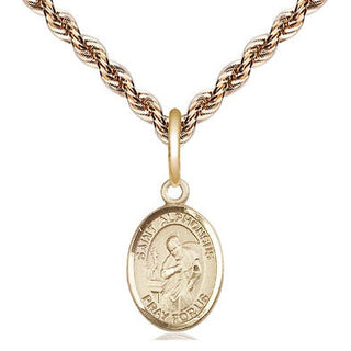 14kt Gold Saint Alphonsus Medal Engraved Catholic Saint Jewelry
