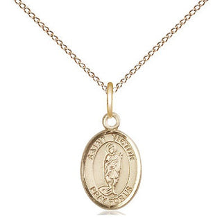 14kt Gold Saint Victor of Marseilles Medal Engraved Catholic Saint Jewelry
