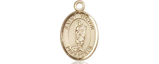 14kt Gold Saint Victor of Marseilles Medal Engraved Catholic Saint Jewelry