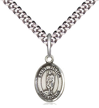 Pewter Saint Victor of Marseilles Medal Religious and Catholic Jewelry Engraved Catholic Saint Jewelry