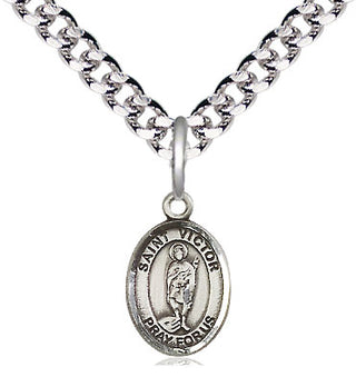 Pewter Saint Victor of Marseilles Medal Religious and Catholic Jewelry Engraved Catholic Saint Jewelry