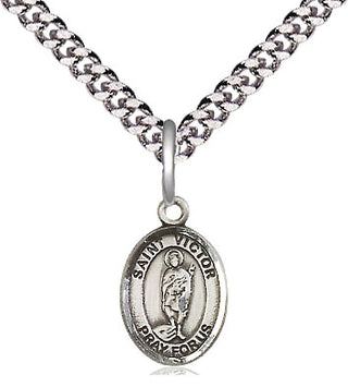 Pewter Saint Victor of Marseilles Medal Religious and Catholic Jewelry Engraved Catholic Saint Jewelry